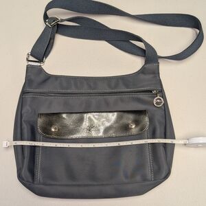 Longchamp Charcoal and Silver Bag